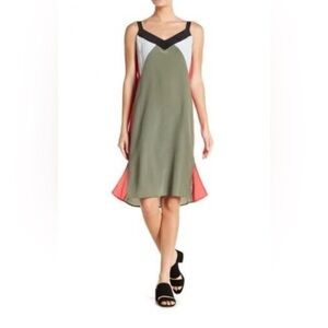 Equipment Robbi Silk Slip Dress in Camouflage Sz S Colorblock